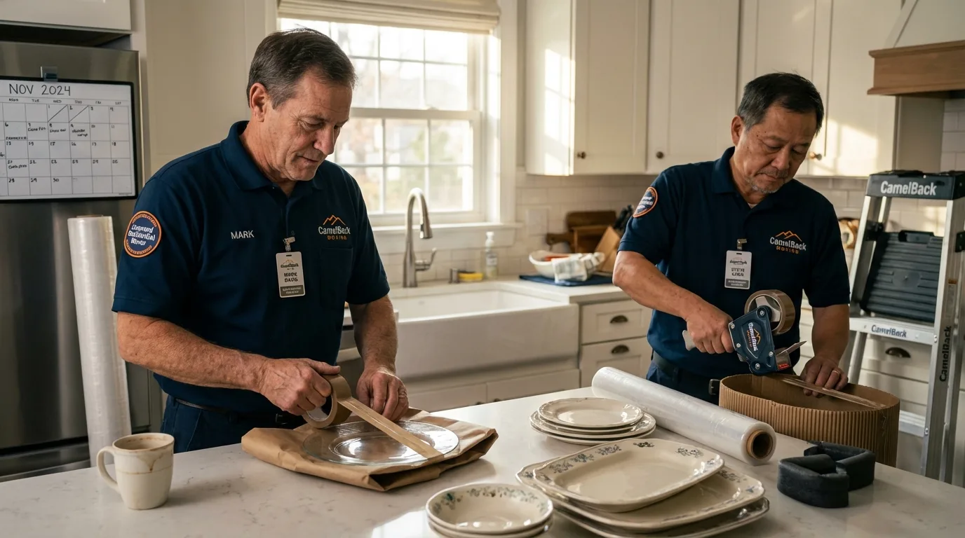 Professional crew packing kitchen dishware in Sylvania, OH